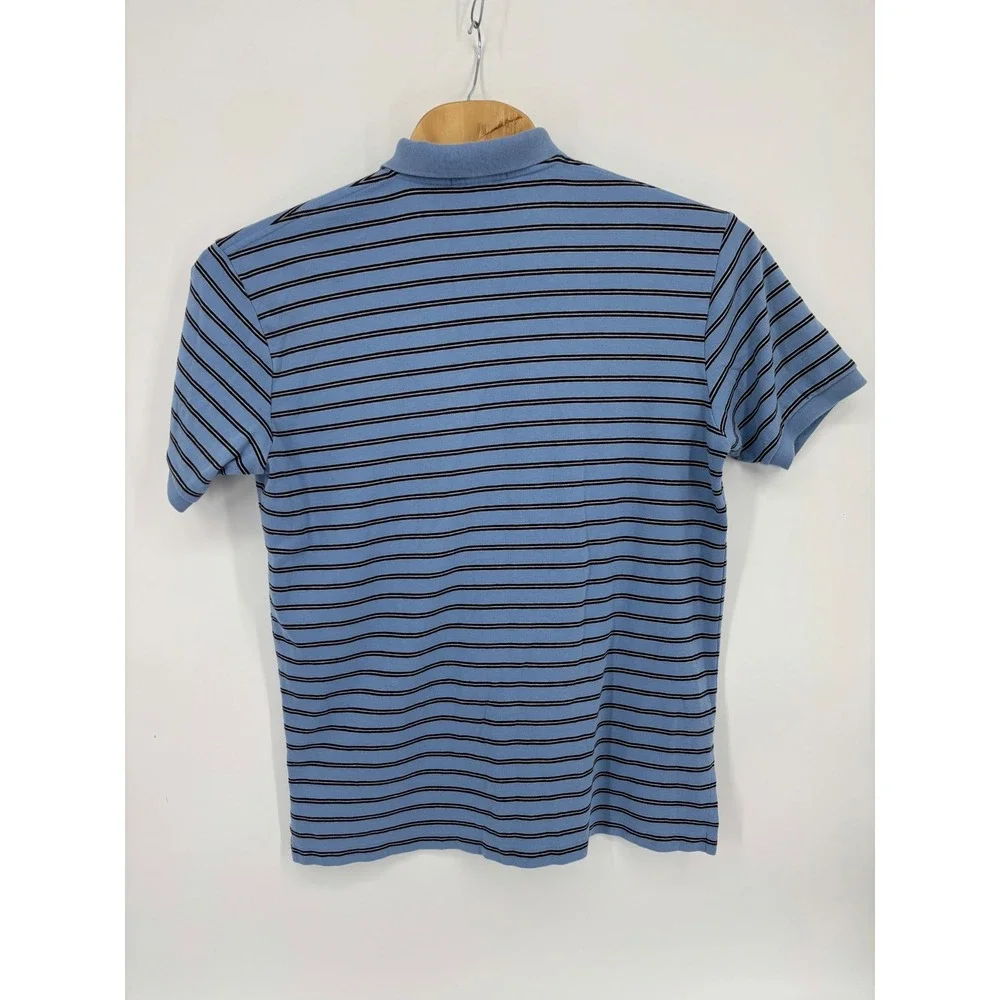 Polo Ralph Lauren Mens Large Blue Striped Short Sleeve Cotton Polo Shirt L